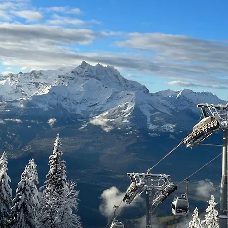 Flat In Sur Ollon, Amethyste, For 4, With Two Double Beds, Balcony And 75m To Ski-train ヴィラール・シュル・オロン