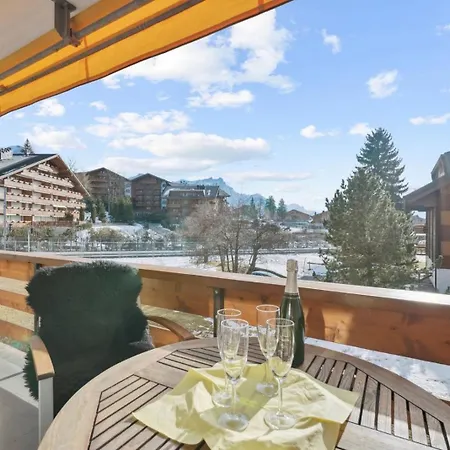 Flat In Sur Ollon, Amethyste, For 4, With Two Double Beds, Balcony And 75m To Ski-train Apartamento
