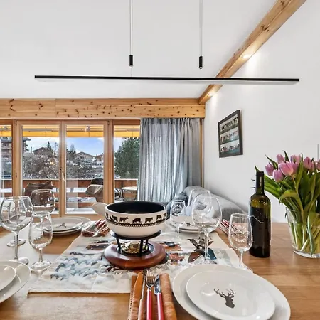 Apartamento Flat In Sur Ollon, Amethyste, For 4, With Two Double Beds, Balcony And 75m To Ski-train