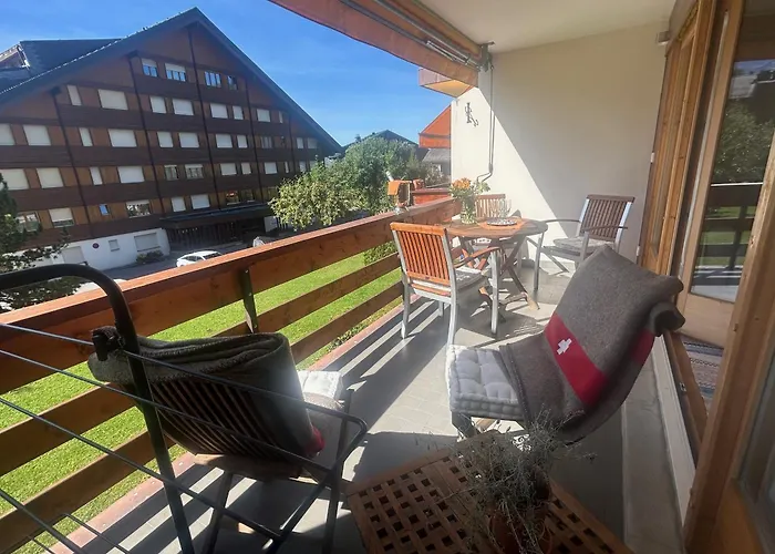 Flat In Sur Ollon, Amethyste, For 4, With Two Double Beds, Balcony And 75m To Ski-train