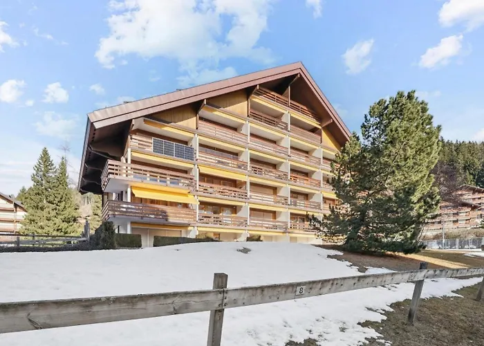 Flat In Sur Ollon, Amethyste, For 4, With Two Double Beds, Balcony And 75m To Ski-train