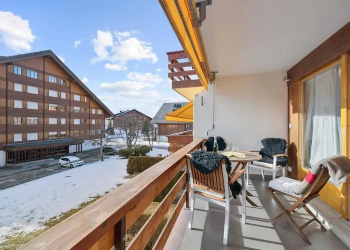 Flat In Sur Ollon, Amethyste, For 4, With Two Double Beds, Balcony And 75m To Ski-train * Villars-sur-Ollon