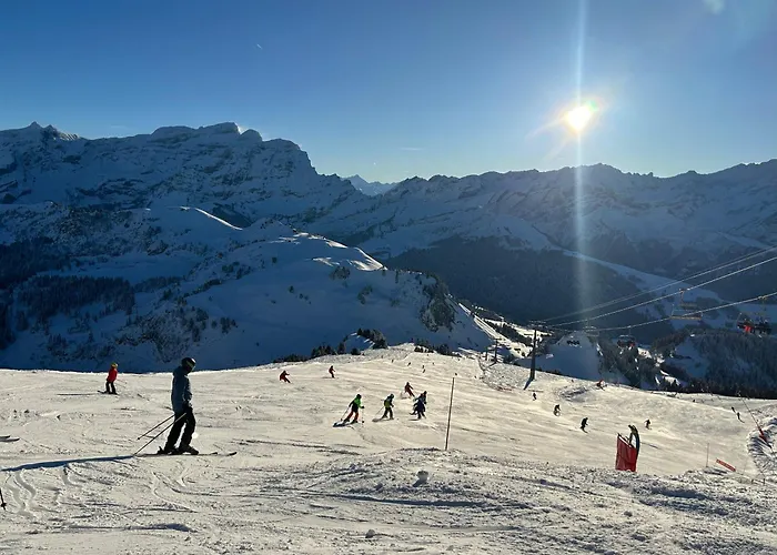 Flat In Sur Ollon, Amethyste, For 4, With Two Double Beds, Balcony And 75m To Ski-train アパート ヴィラール・シュル・オロン