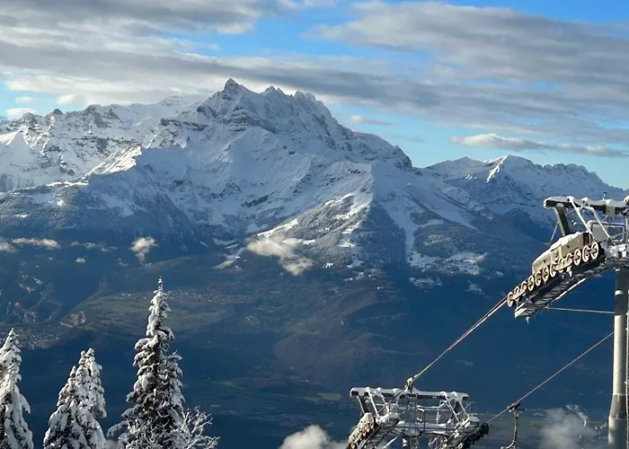 Flat In Sur Ollon, Amethyste, For 4, With Two Double Beds, Balcony And 75m To Ski-train ヴィラール・シュル・オロン